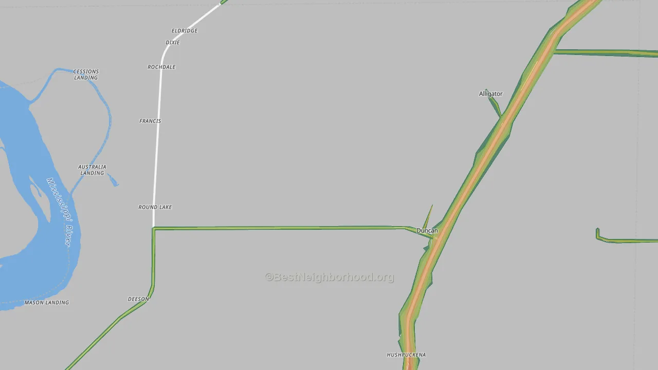 38740, MS Map of Noise Levels in 38740