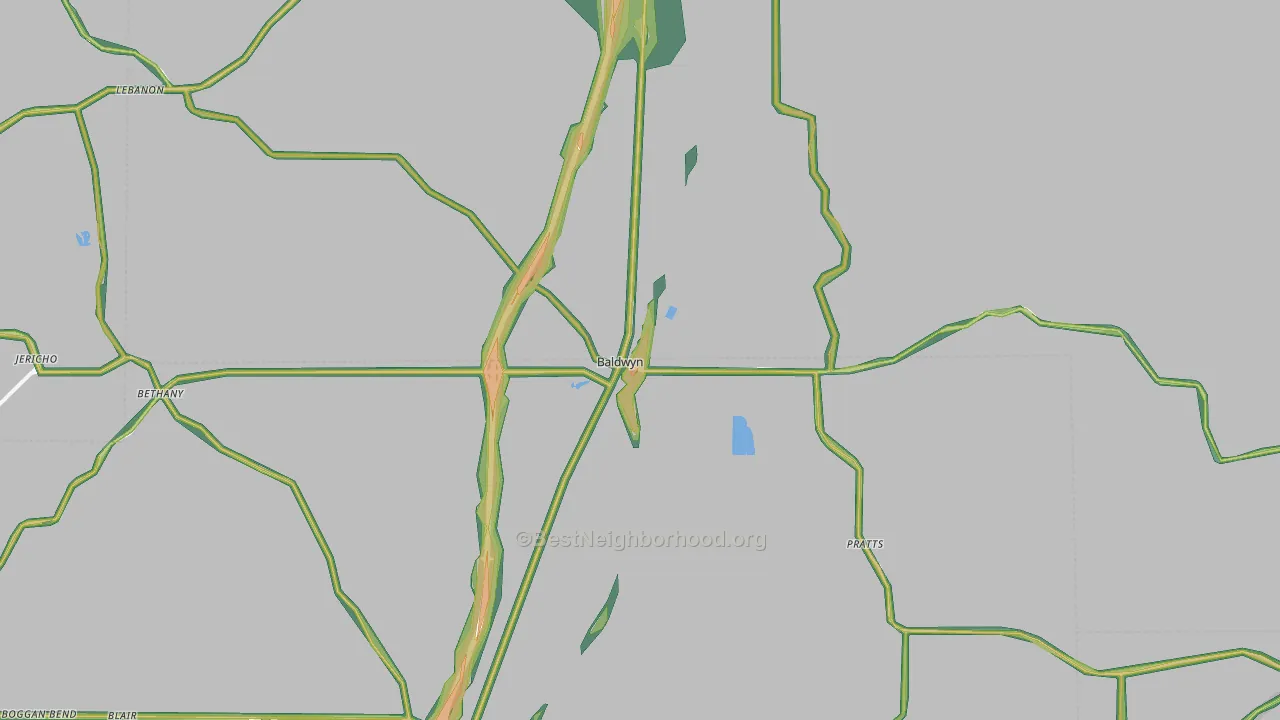 38824, MS Map of Noise Levels in 38824