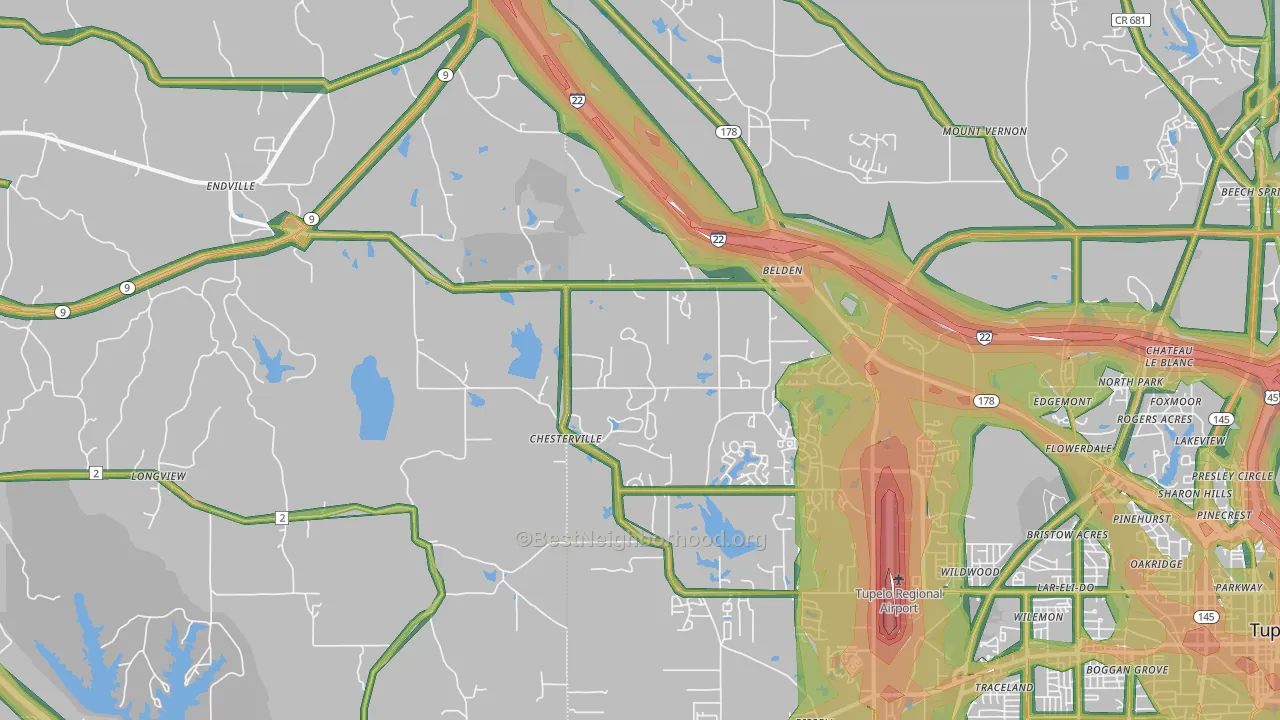 38826, MS Map of Noise Levels in 38826
