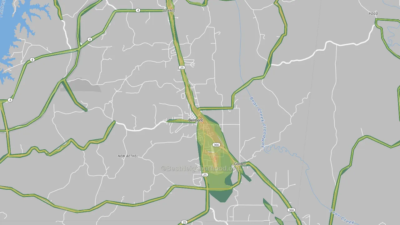 38827, MS Map of Noise Levels in 38827