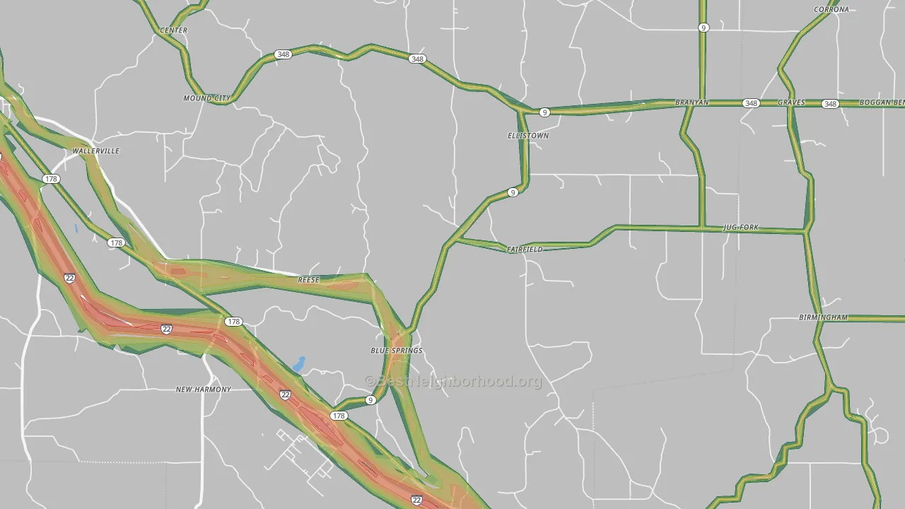 38828, MS Map of Noise Levels in 38828