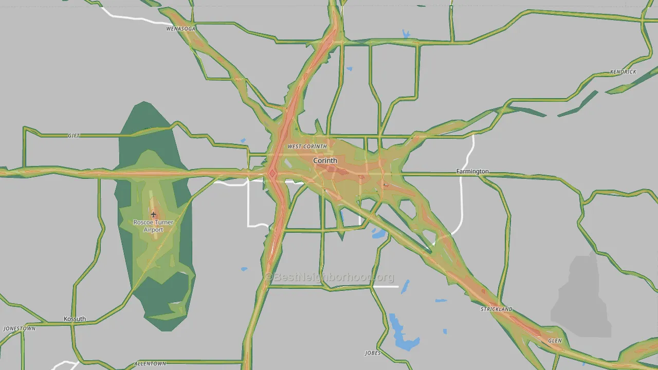 38834, MS Map of Noise Levels in 38834