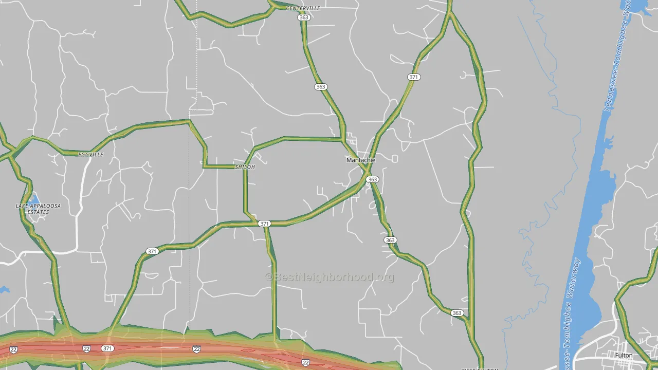 38855, MS Map of Noise Levels in 38855
