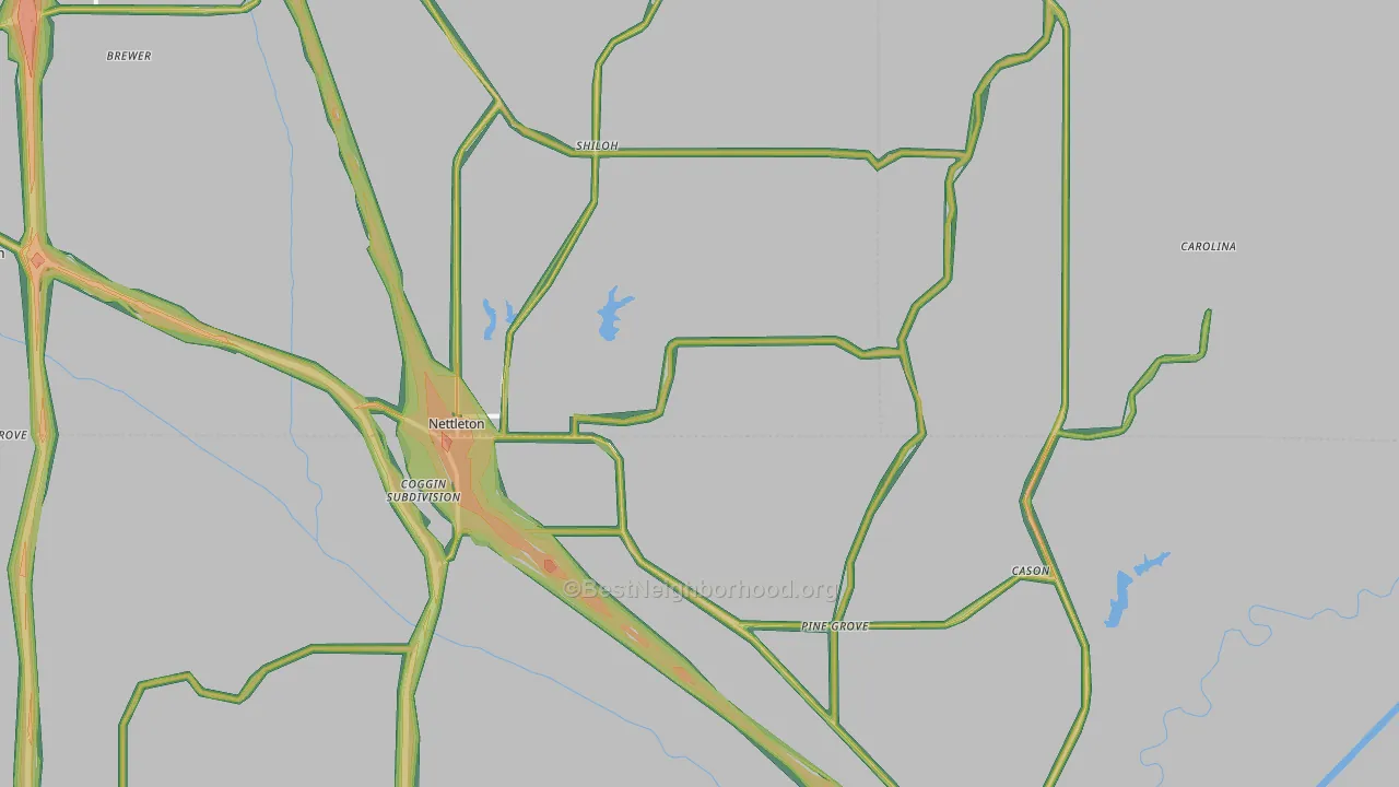 38858, MS Map of Noise Levels in 38858