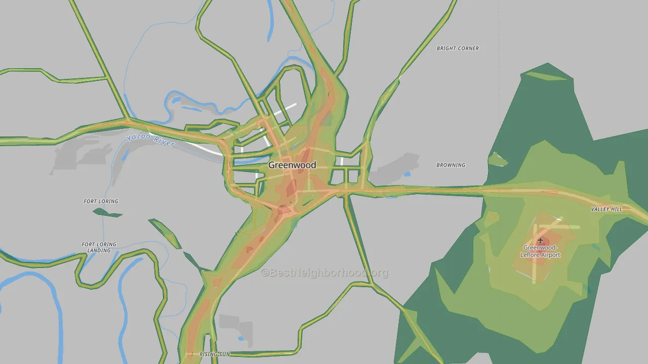 38930, MS Map of Noise Levels in 38930