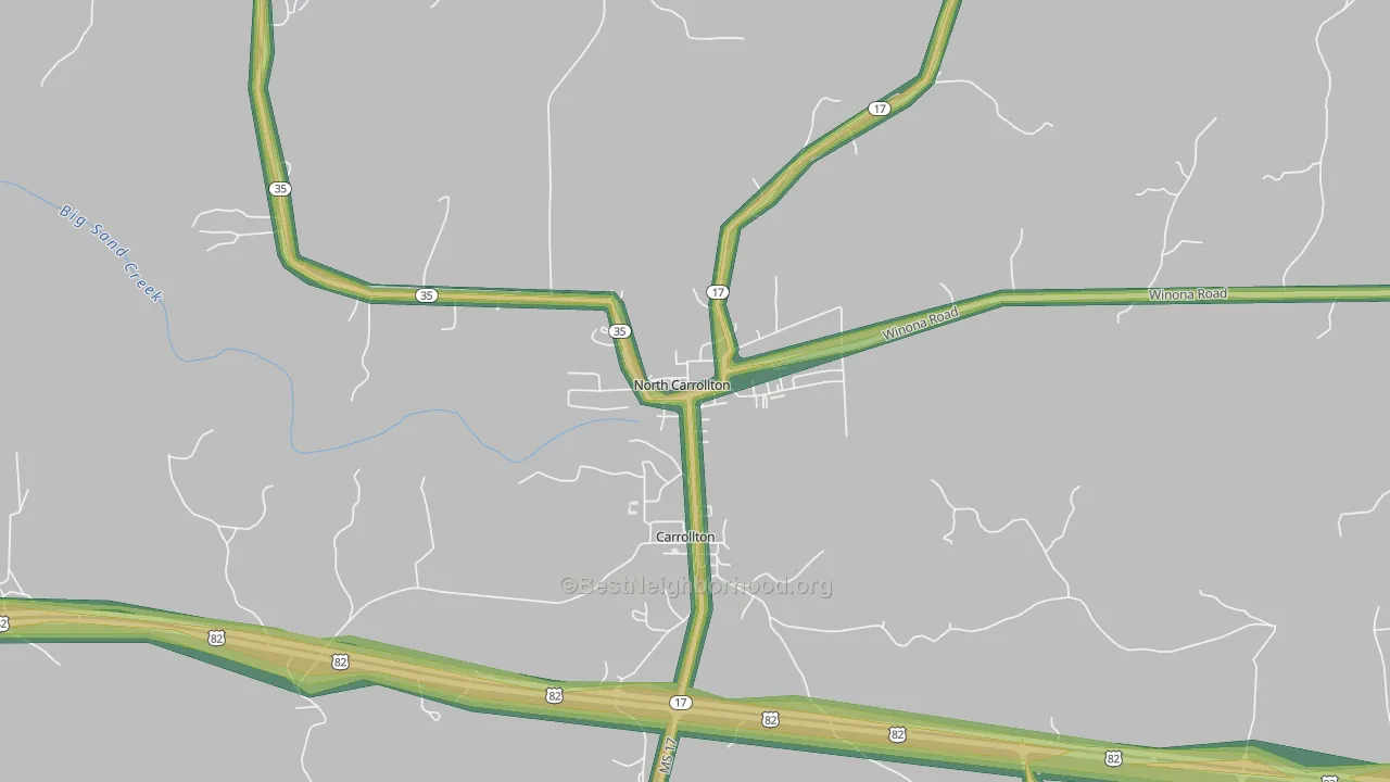 38947, MS Map of Noise Levels in 38947