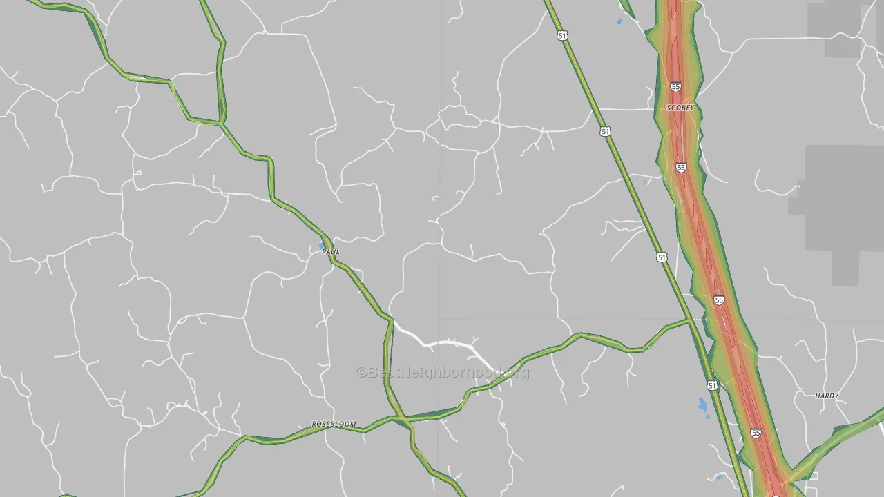 38953, MS Map of Noise Levels in 38953