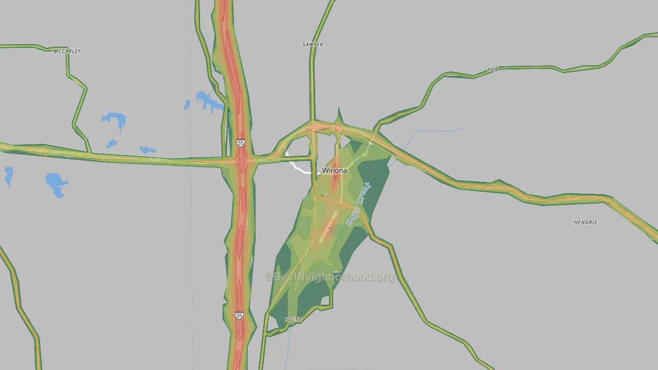38967, MS Map of Noise Levels in 38967
