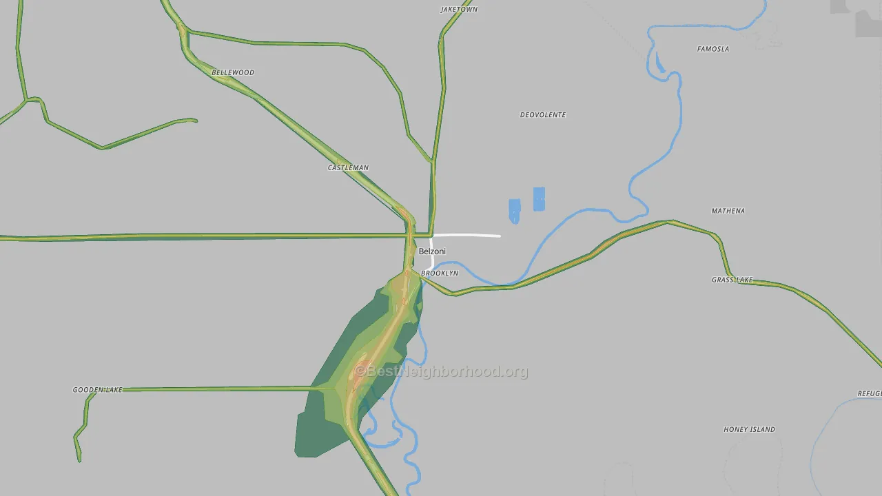 39038, MS Map of Noise Levels in 39038