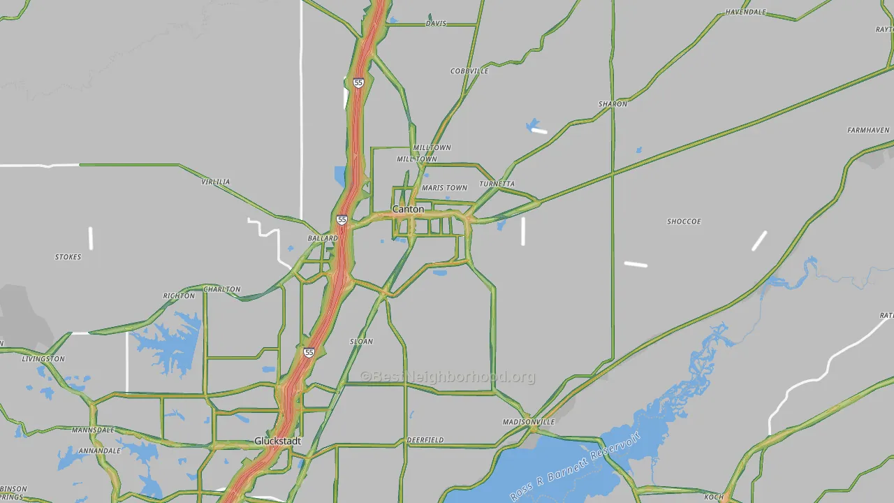 39046, MS Map of Noise Levels in 39046