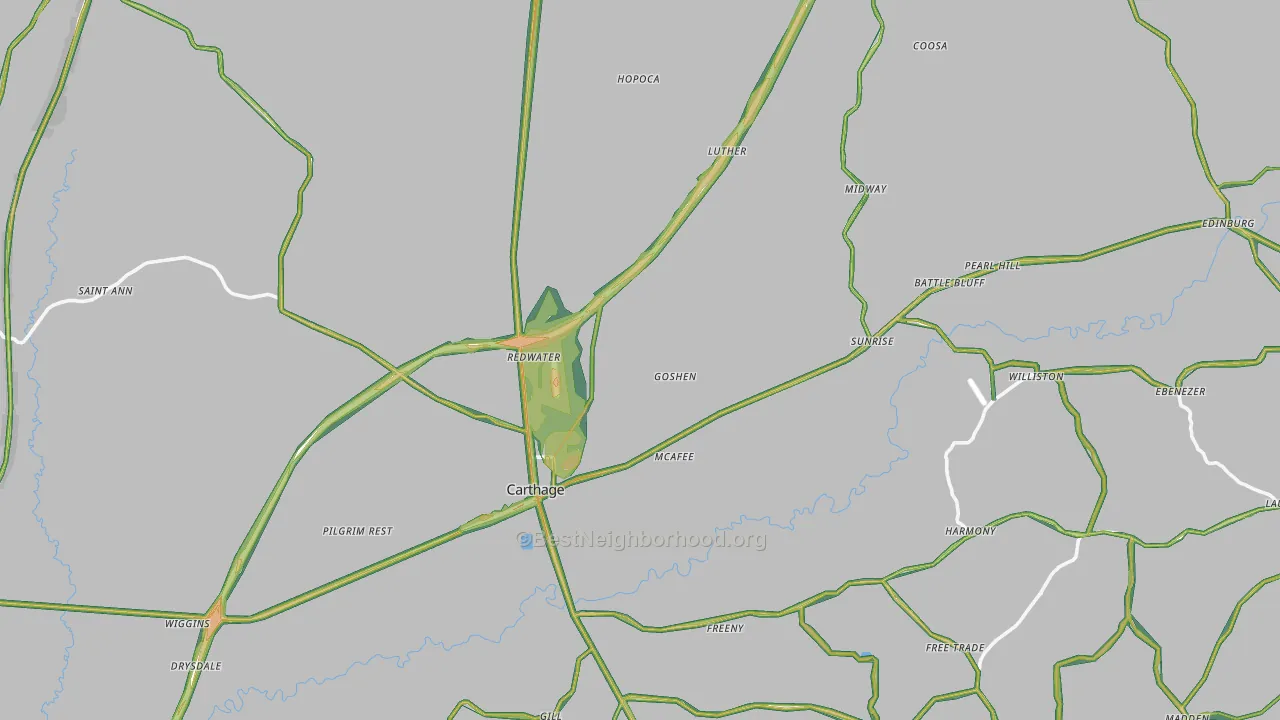 39051, MS Map of Noise Levels in 39051
