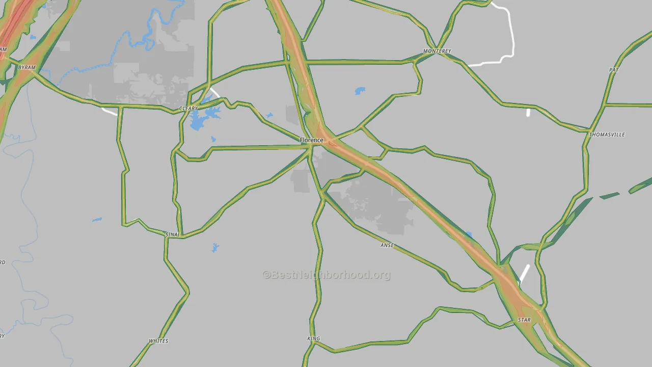 39073, MS Map of Noise Levels in 39073