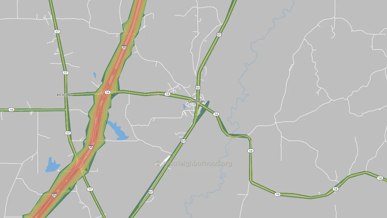 39079, MS Map of Noise Levels in 39079