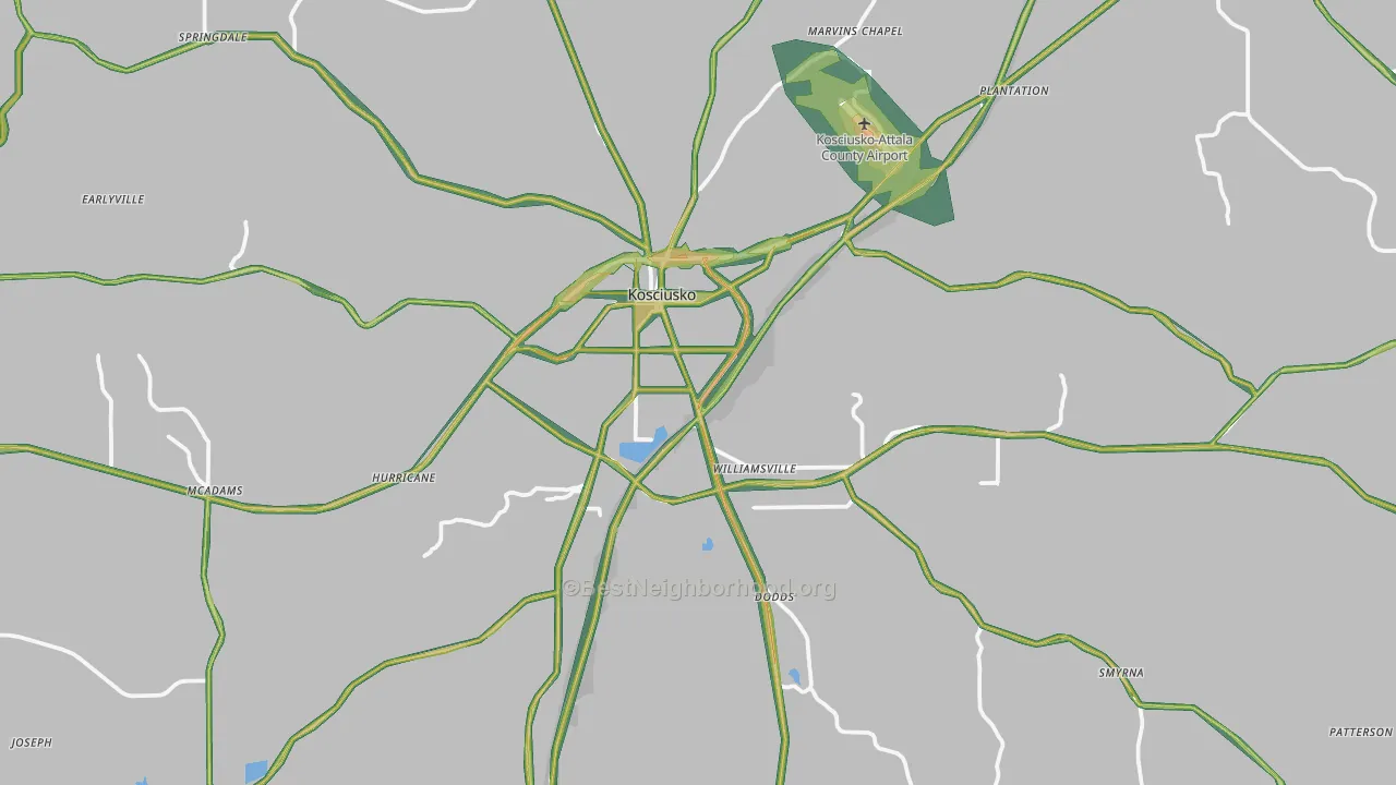 39090, MS Map of Noise Levels in 39090