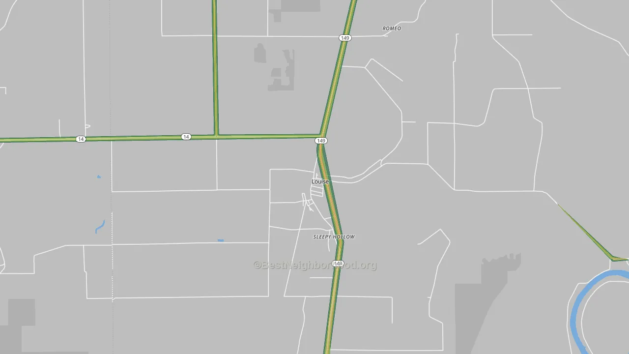 39097, MS Map of Noise Levels in 39097