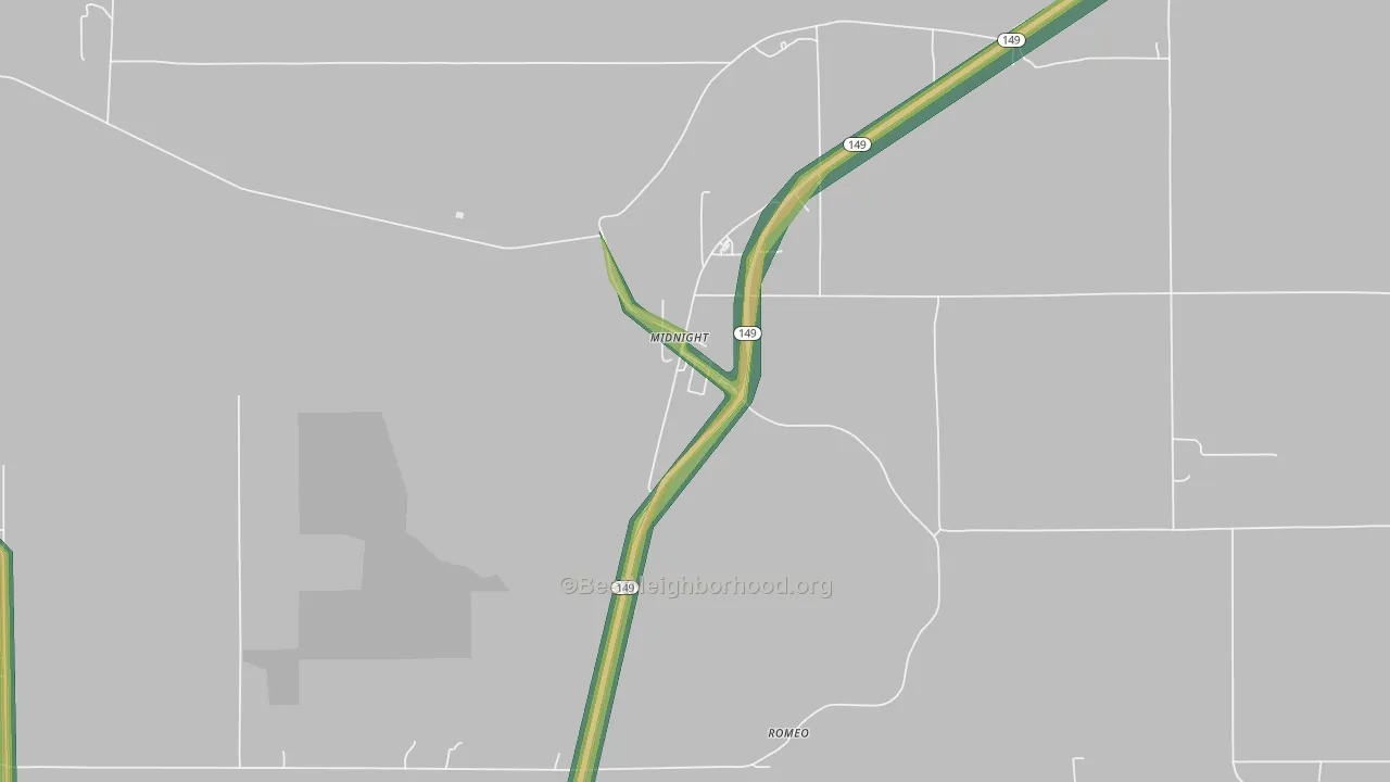 39115, MS Map of Noise Levels in 39115