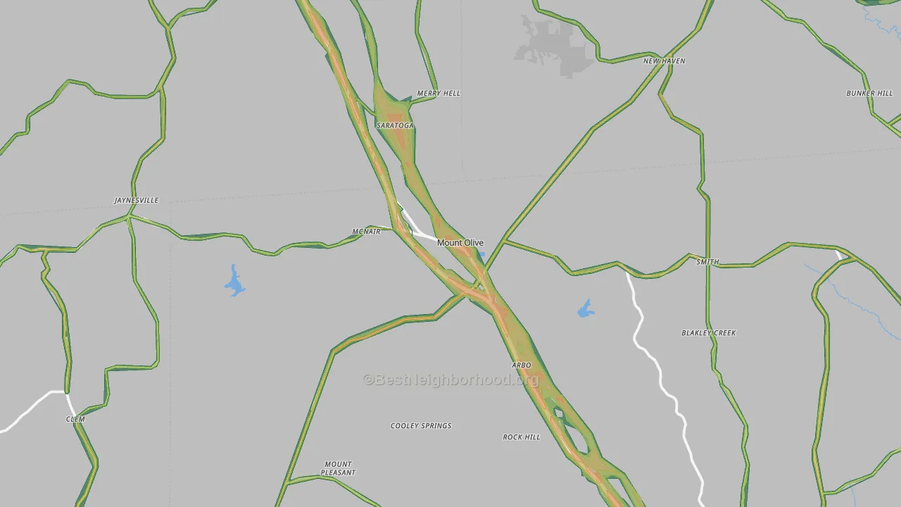 39119, MS Map of Noise Levels in 39119
