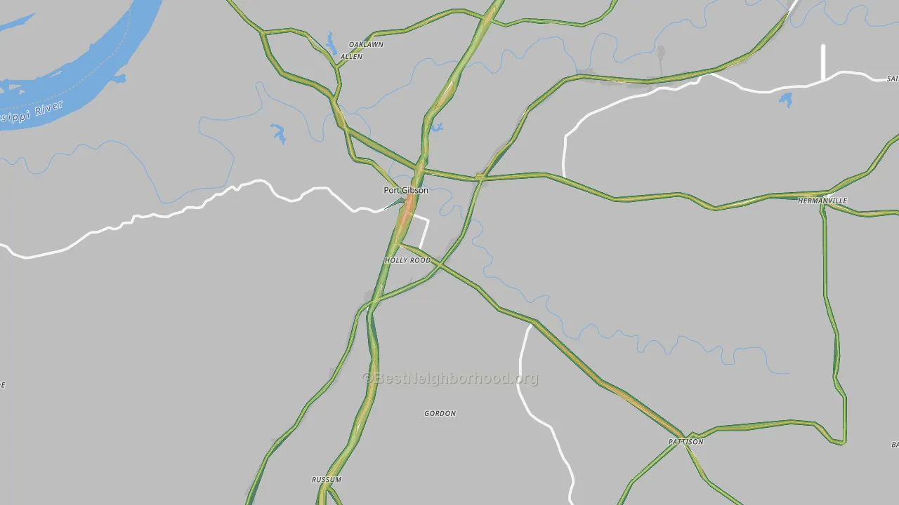 39150, MS Map of Noise Levels in 39150