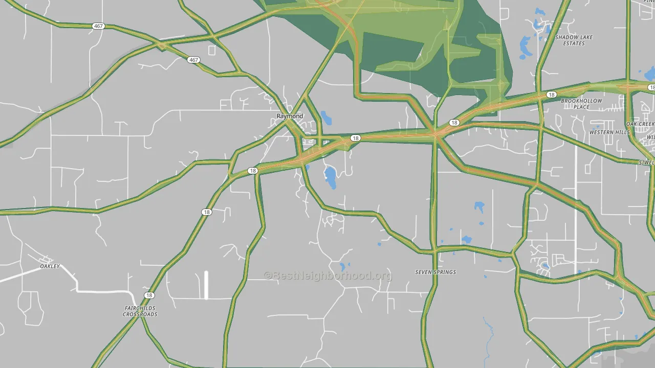 39154, MS Map of Noise Levels in 39154