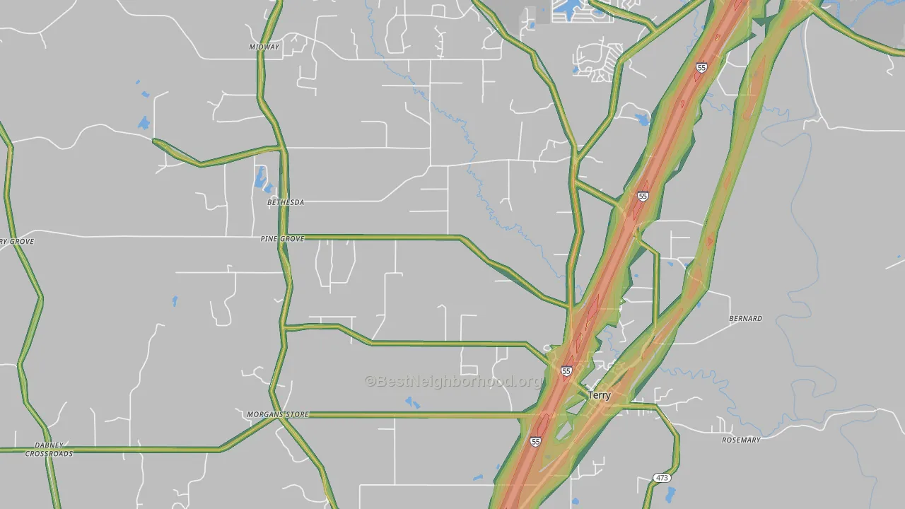 39170, MS Map of Noise Levels in 39170