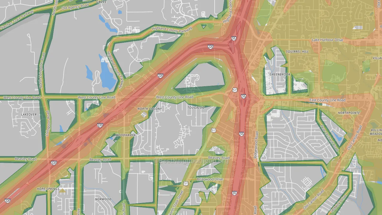 39174, MS Map of Noise Levels in 39174
