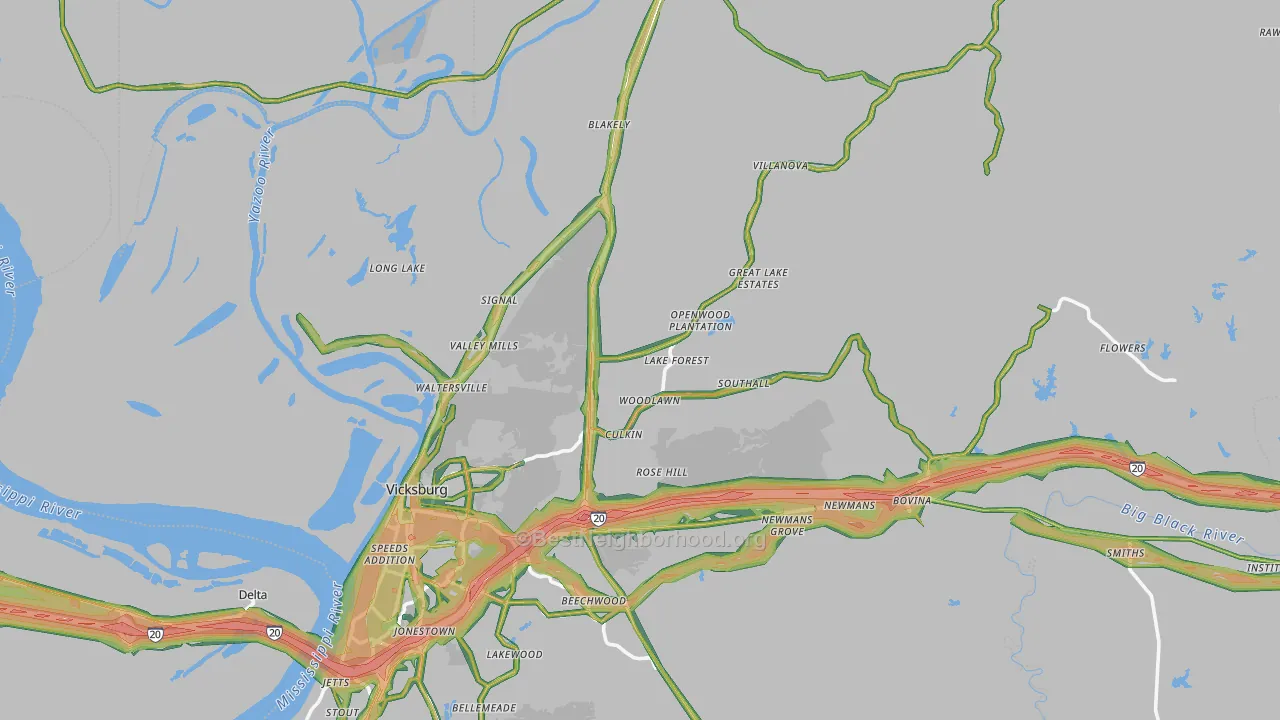 39183, MS Map of Noise Levels in 39183
