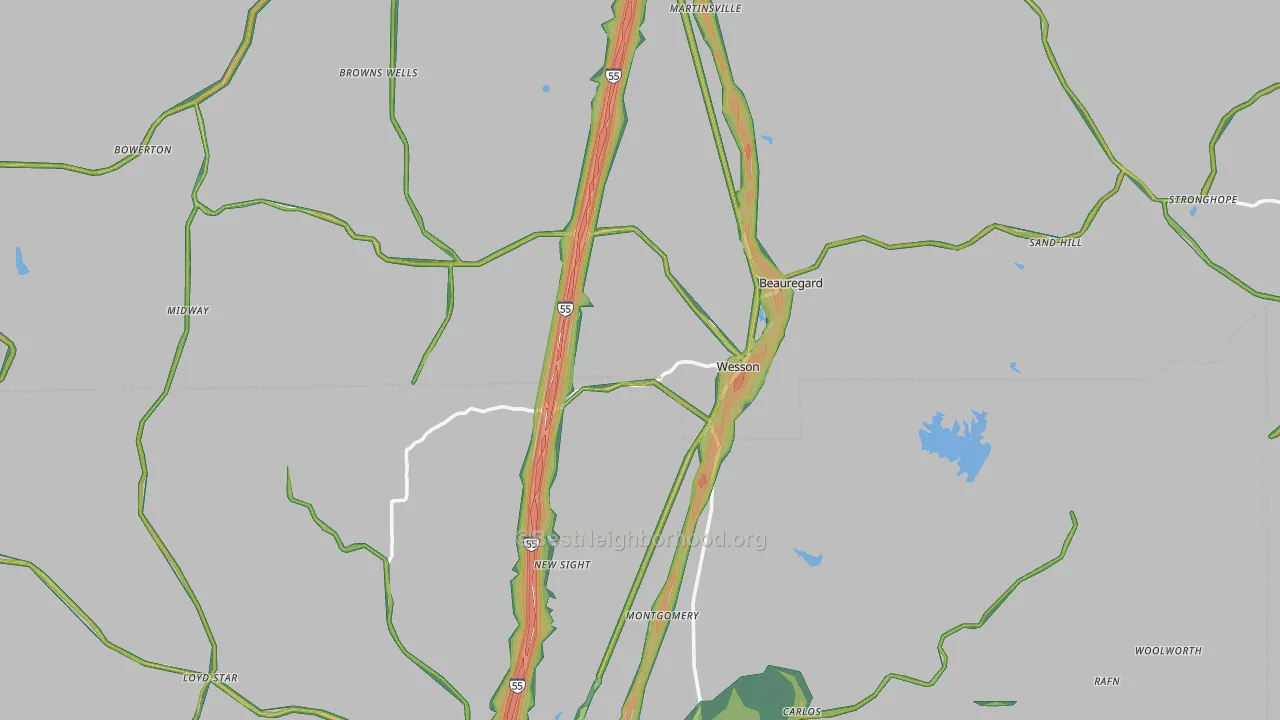 39191, MS Map of Noise Levels in 39191
