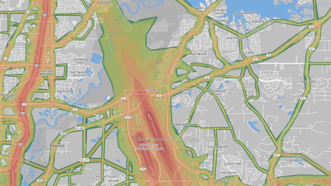39232, MS Map of Noise Levels in 39232