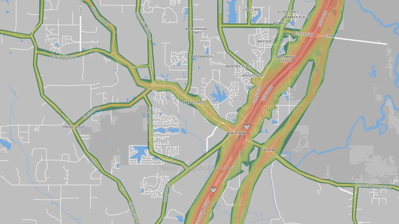 39272, MS Map of Noise Levels in 39272
