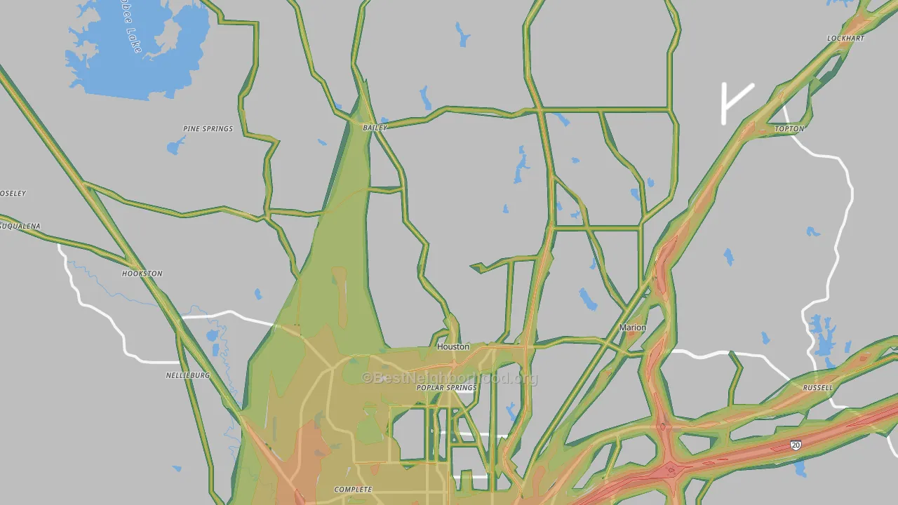 39305, MS Map of Noise Levels in 39305