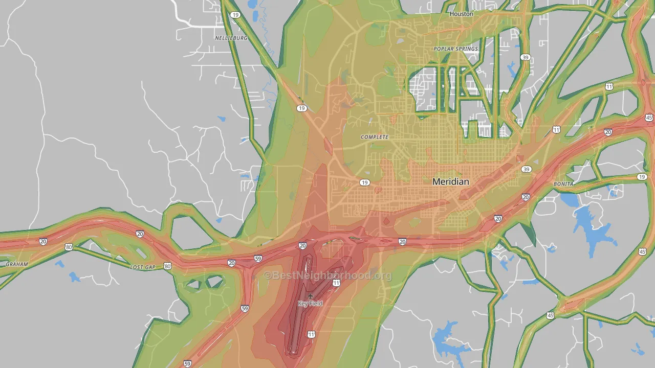 39307, MS Map of Noise Levels in 39307