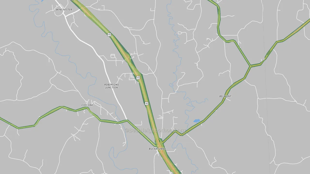 39322, MS Map of Noise Levels in 39322