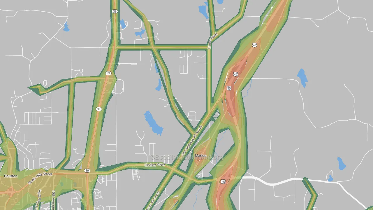 39342, MS Map of Noise Levels in 39342