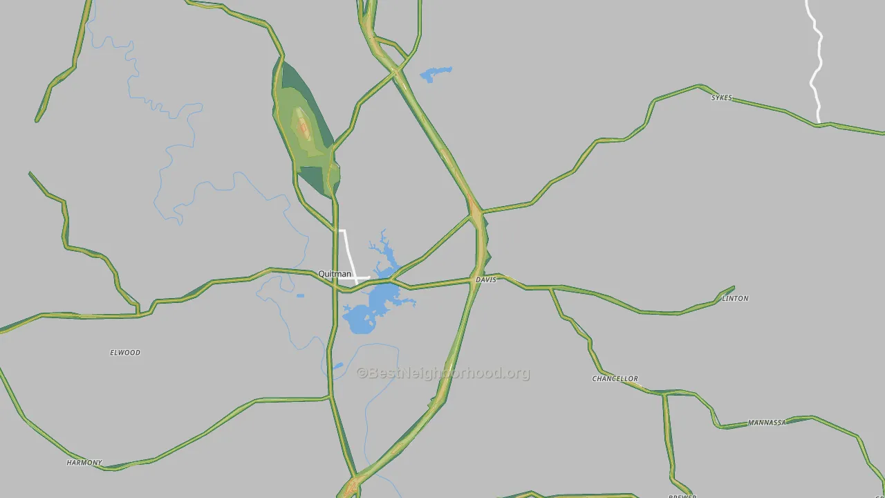39355, MS Map of Noise Levels in 39355