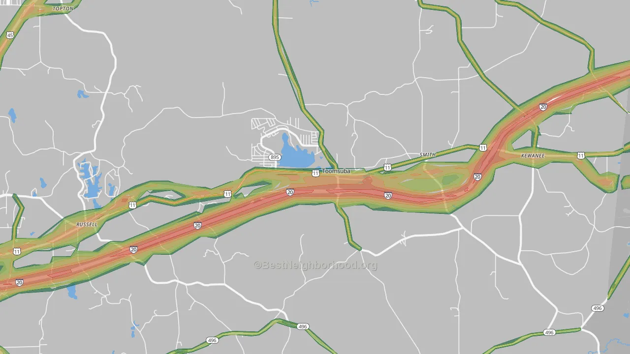 39364, MS Map of Noise Levels in 39364