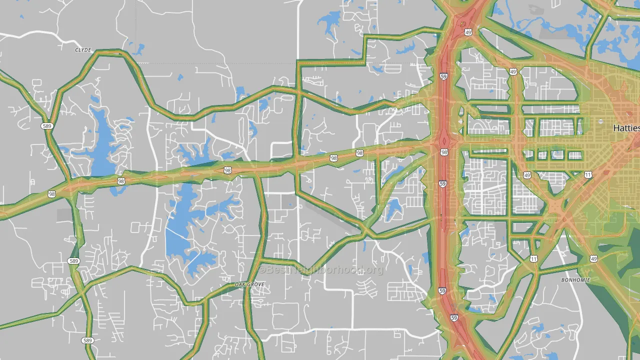 39402, MS Map of Noise Levels in 39402