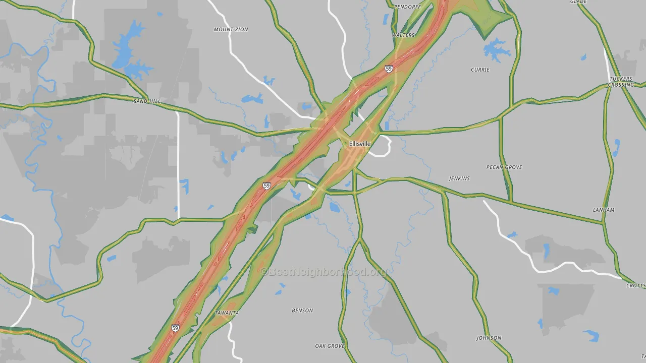 39437, MS Map of Noise Levels in 39437