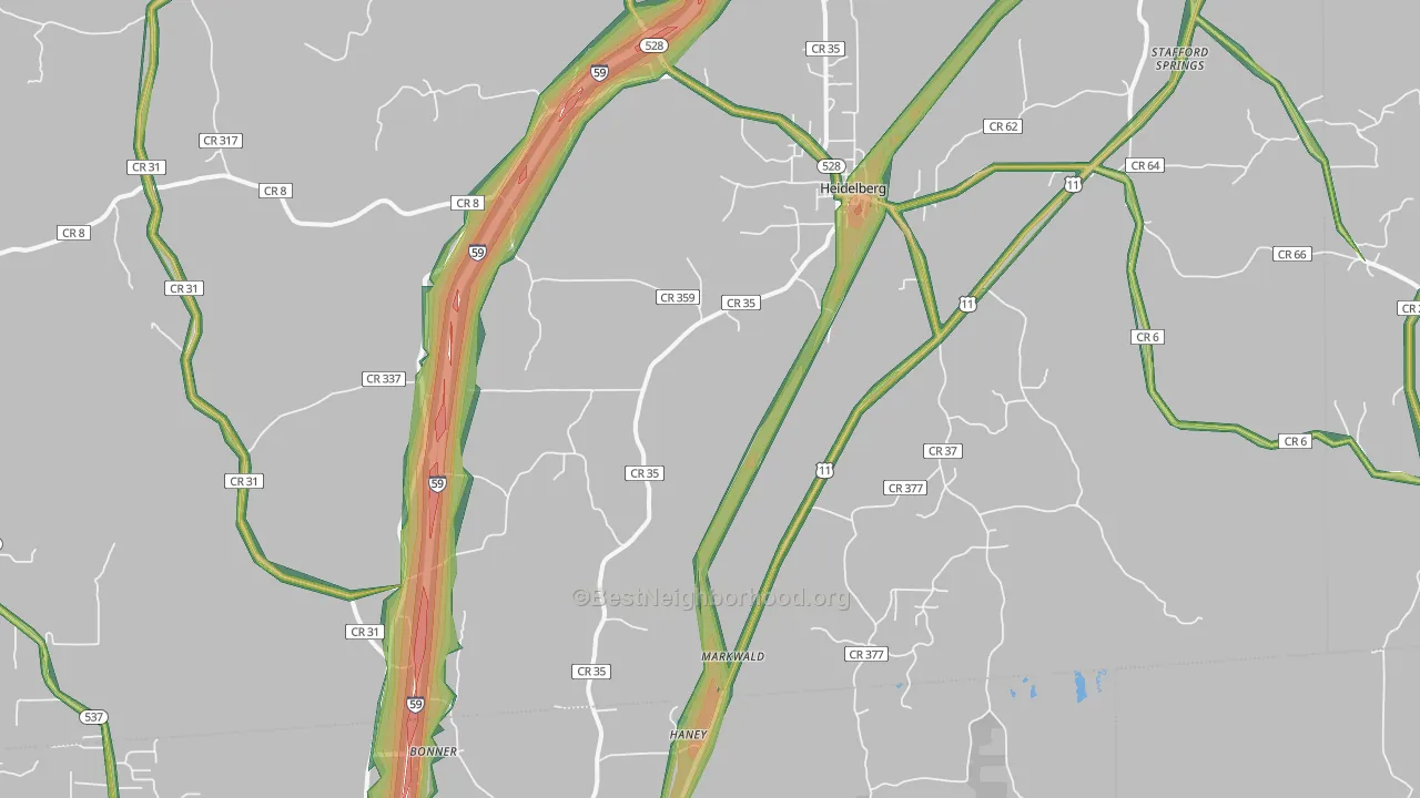 39439, MS Map of Noise Levels in 39439