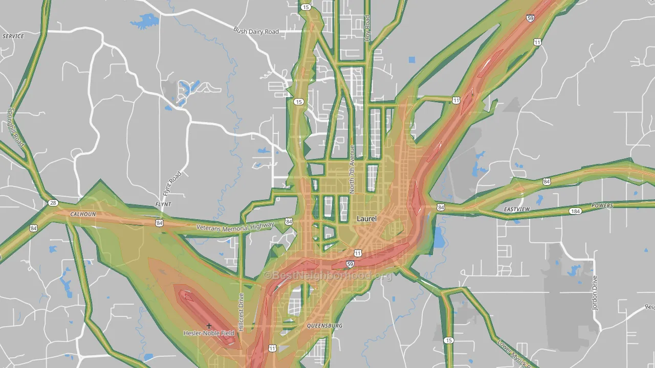 39440, MS Map of Noise Levels in 39440