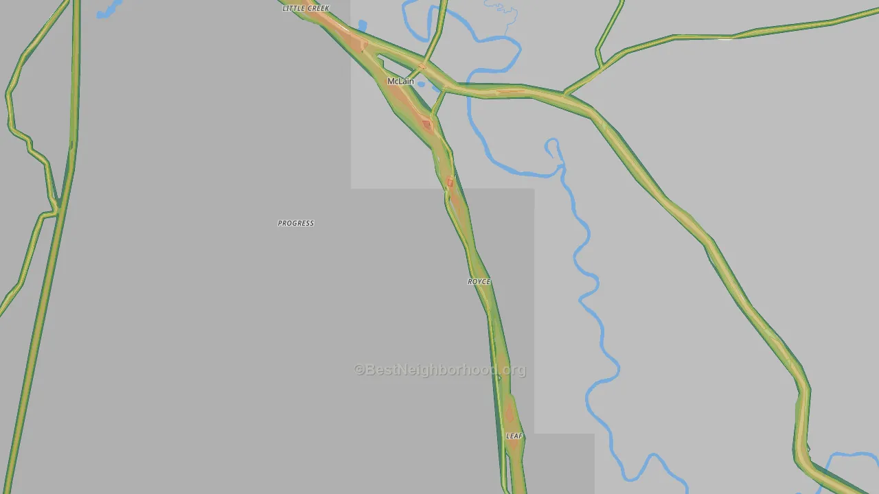 39456, MS Map of Noise Levels in 39456