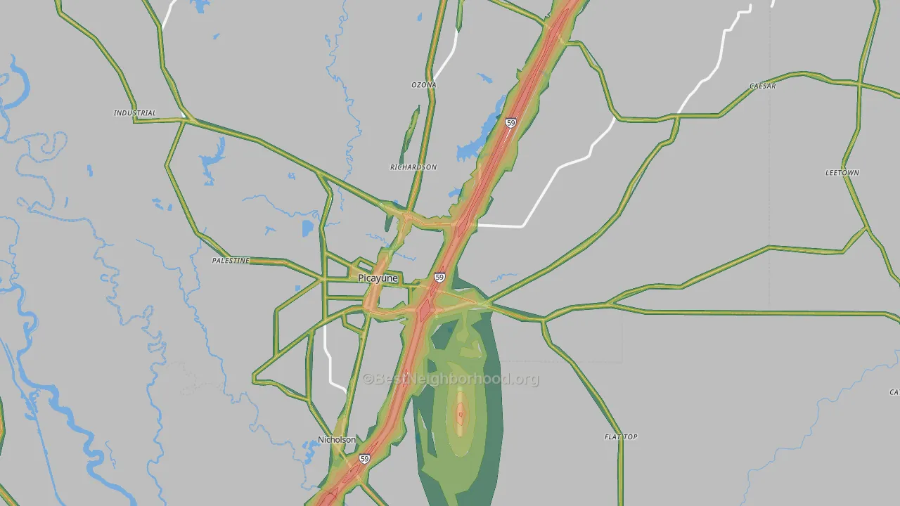 39466, MS Map of Noise Levels in 39466
