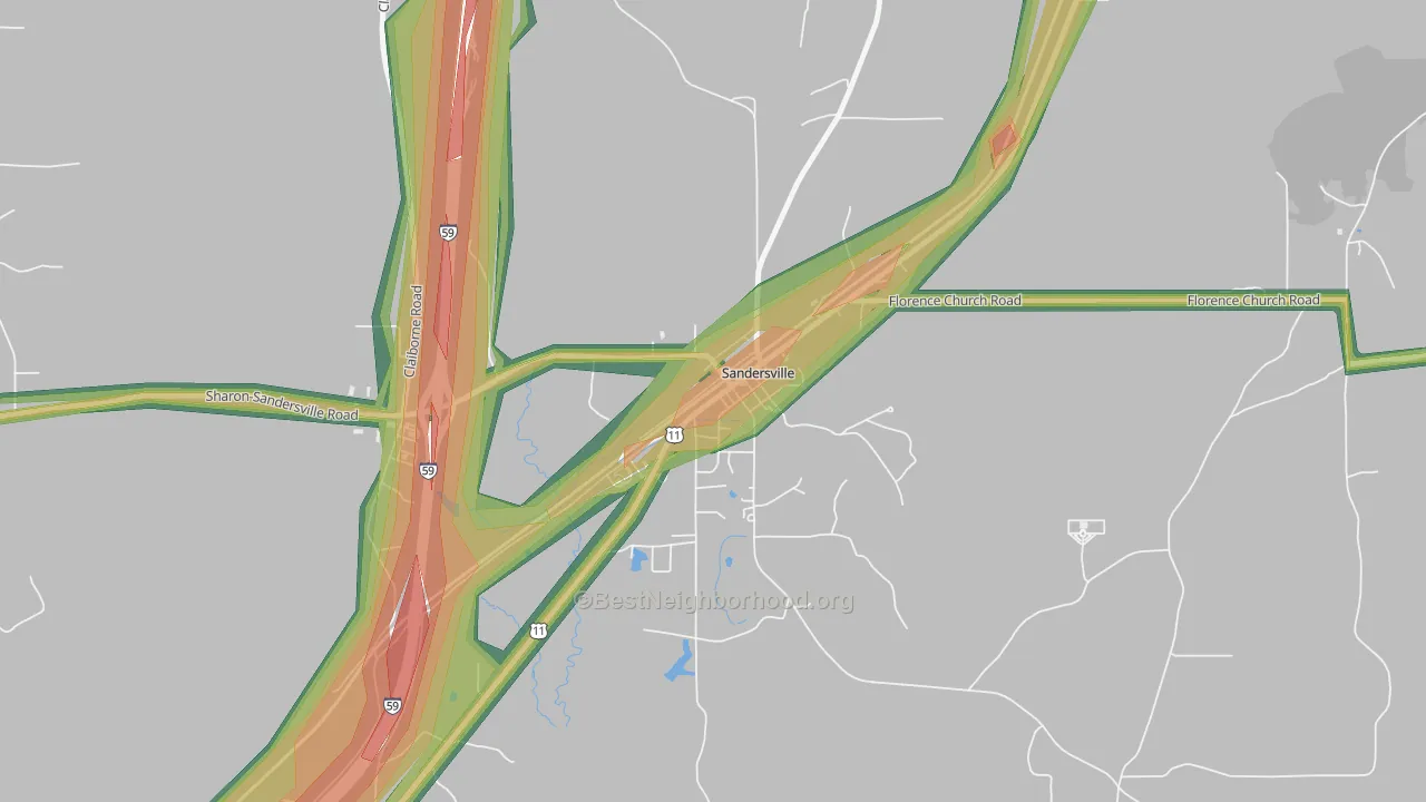 39477, MS Map of Noise Levels in 39477