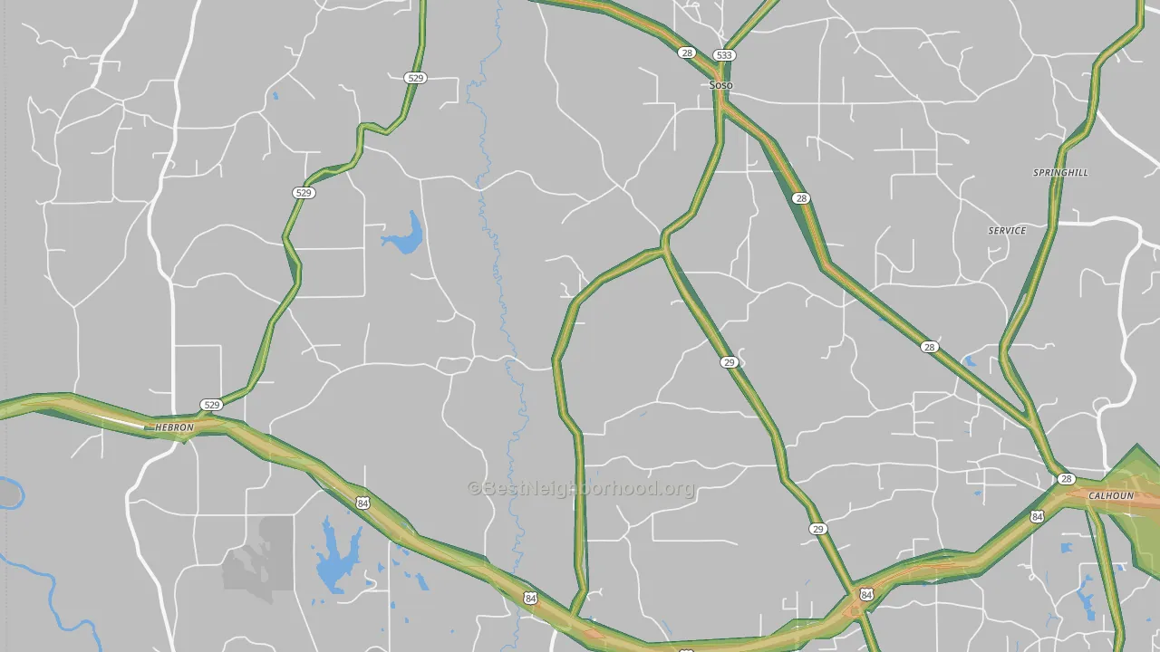 39480, MS Map of Noise Levels in 39480