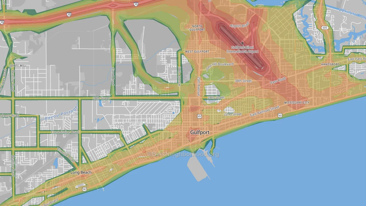 39501, MS Map of Noise Levels in 39501