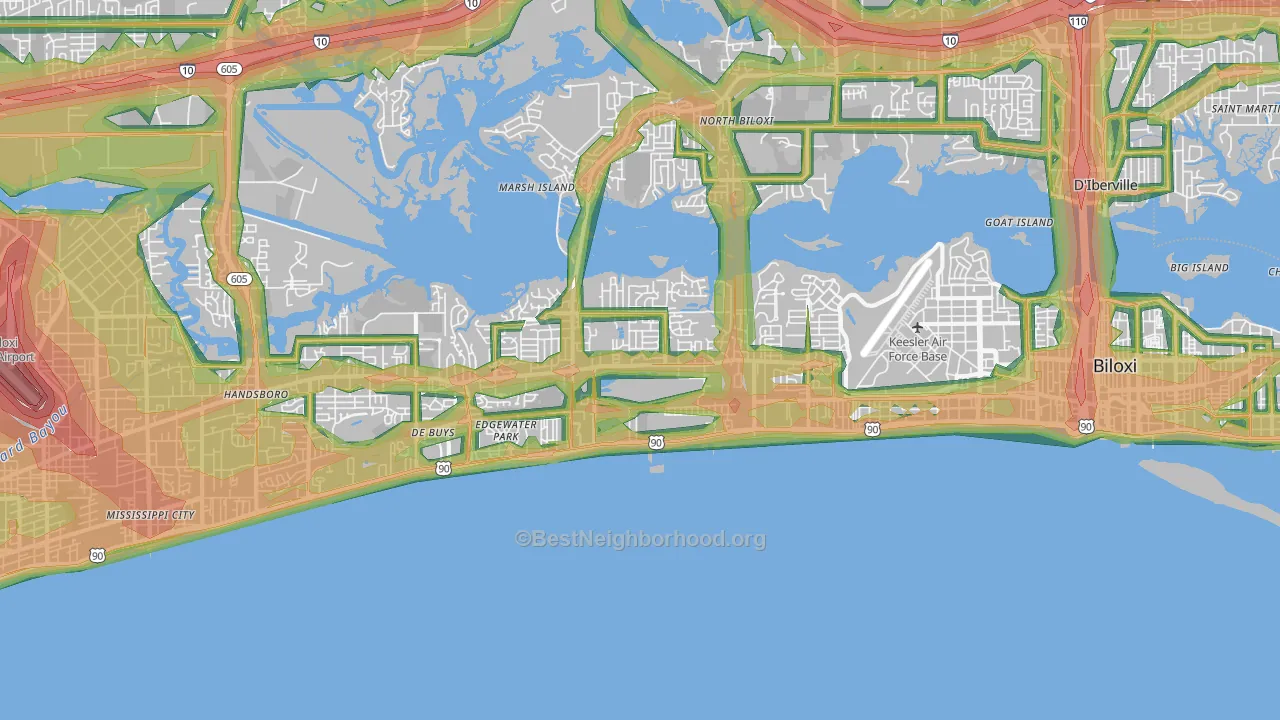 39531, MS Map of Noise Levels in 39531