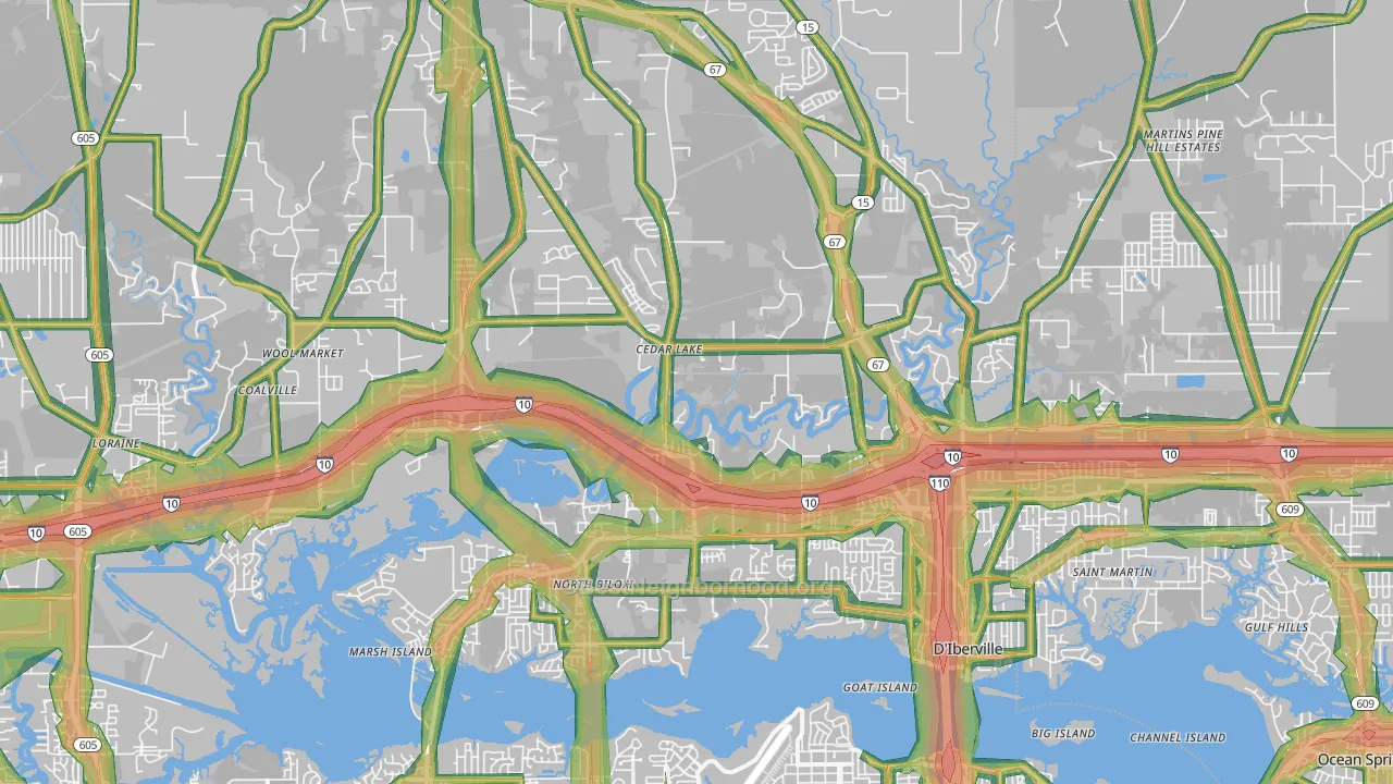 39532, MS Map of Noise Levels in 39532