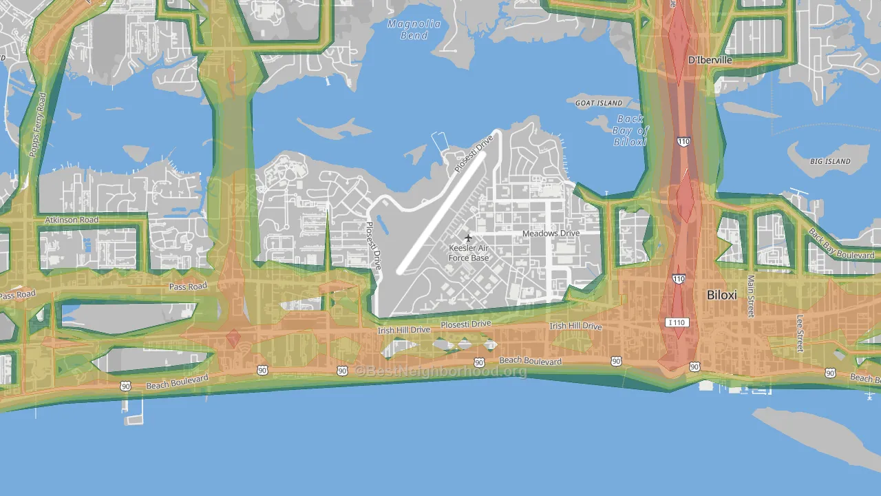 39534, MS Map of Noise Levels in 39534