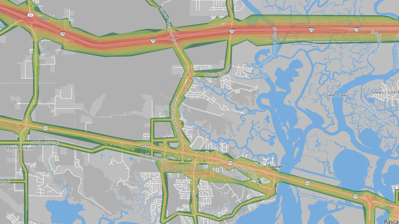 39553, MS Map of Noise Levels in 39553