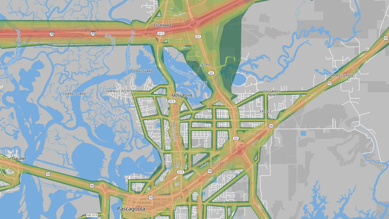 39563, MS Map of Noise Levels in 39563
