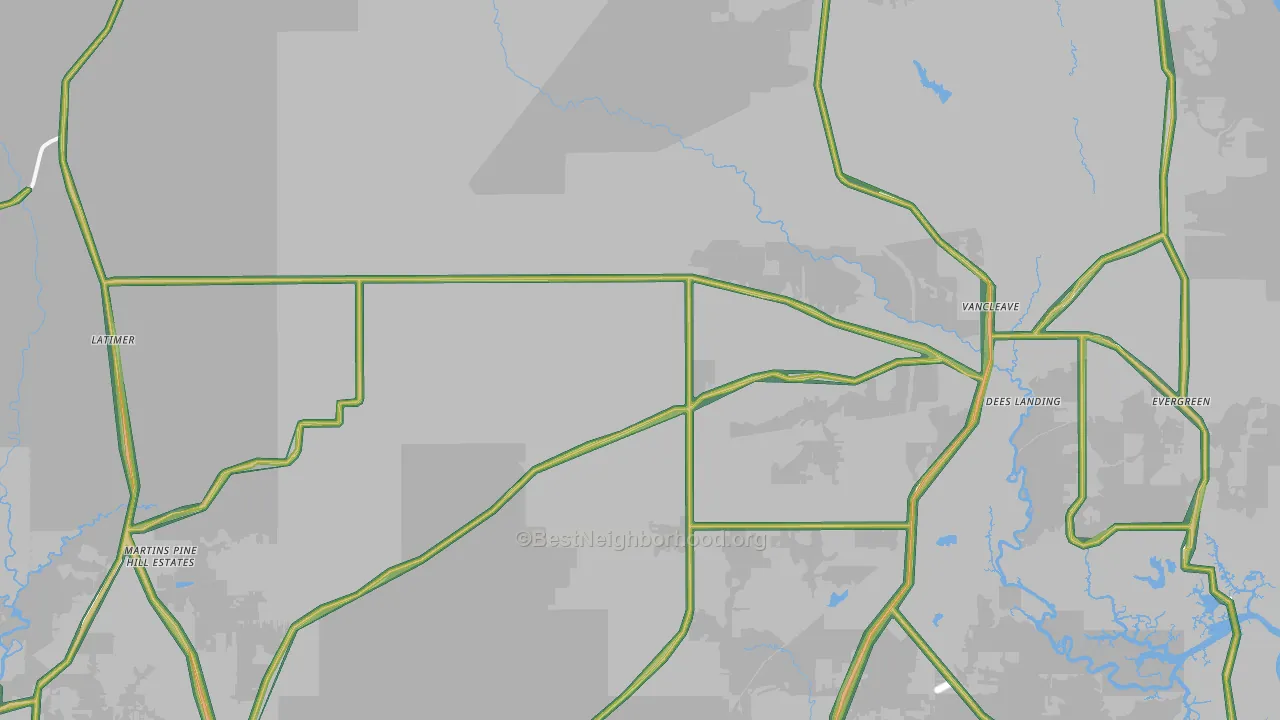 39565, MS Map of Noise Levels in 39565
